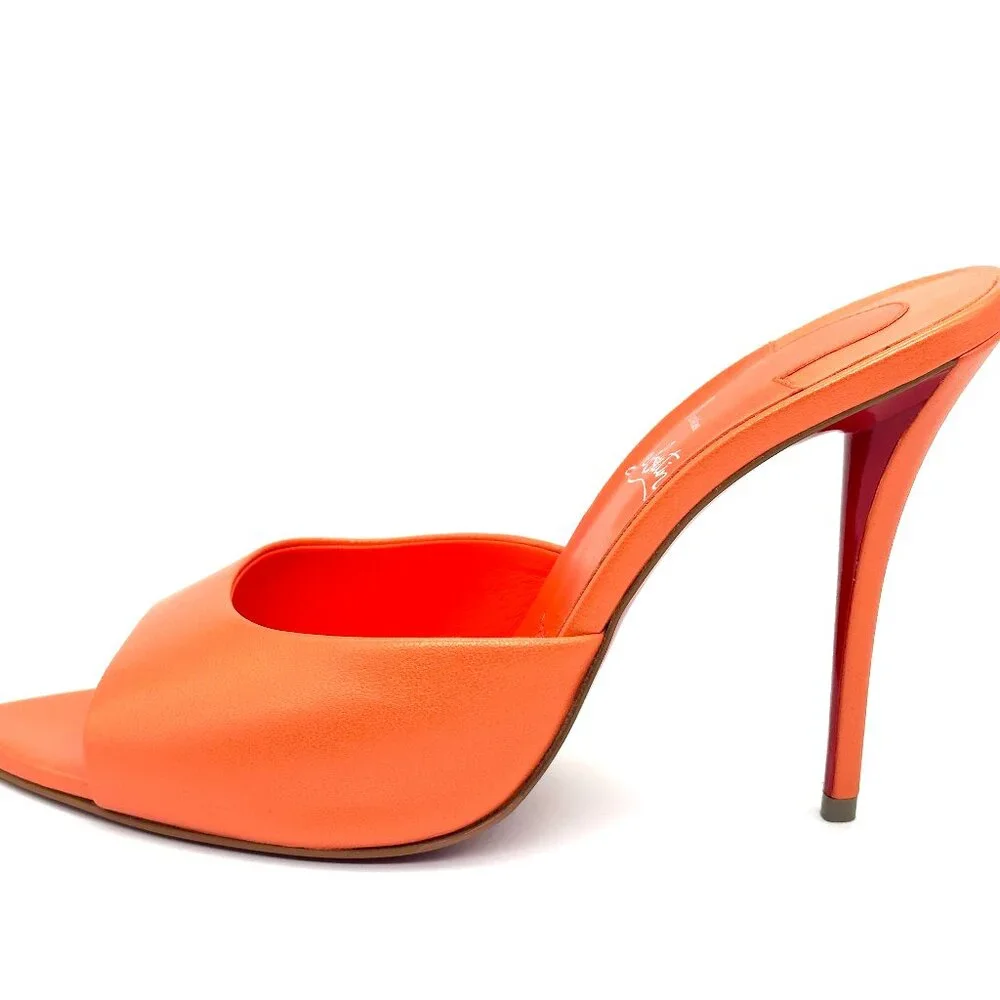 Orange Open-Toe Stiletto Mule Heel